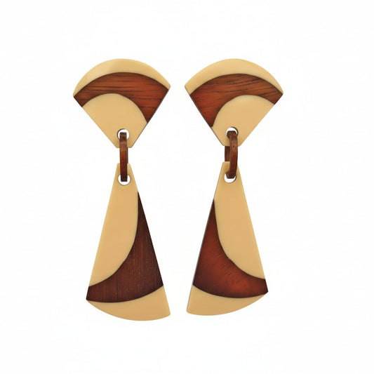 Pendientes de madera y resina hechos en Francia | Diseño contemporáneo