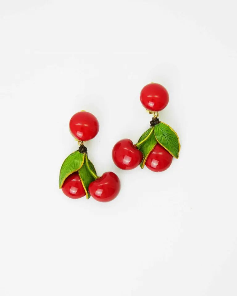 Pendientes cerezas de resina
