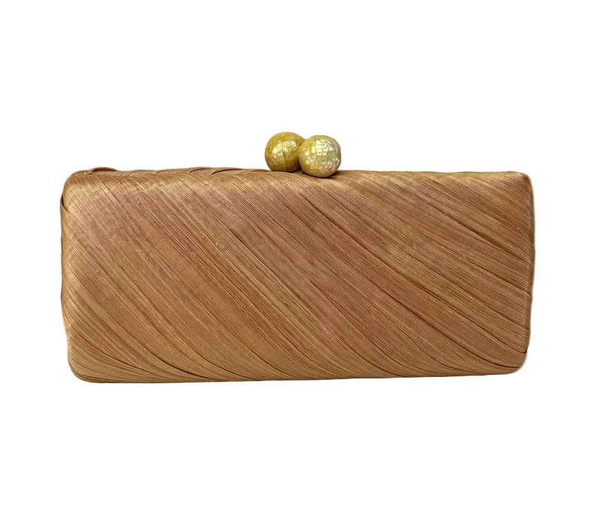 Clutch fibras naturales color melocotón (rosa cobrizo)
