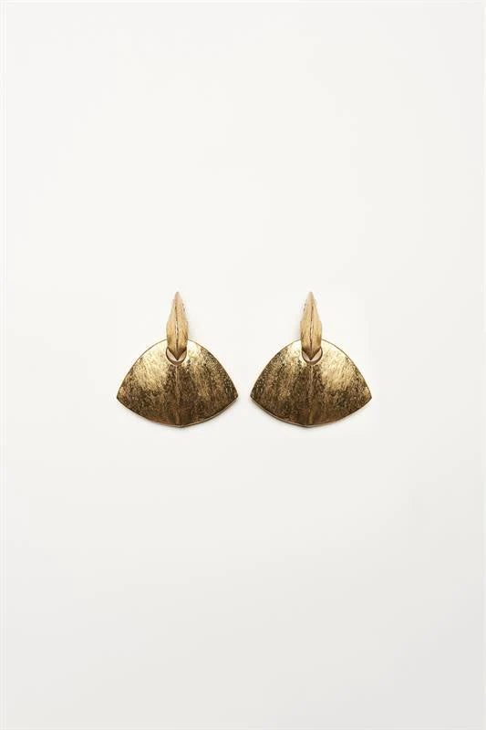 Pendientes  dorados FLORENCE XL MONIES acacia y gold foil