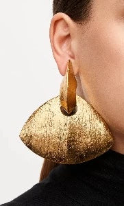 Pendientes  dorados FLORENCE XL MONIES acacia y gold foil