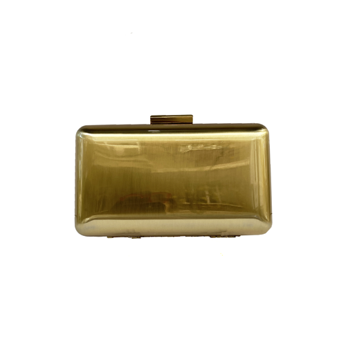 Clutch bolso de mano dorado de metal
