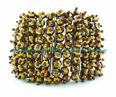 Brazalete cristales facetados - En dorado y en plateado