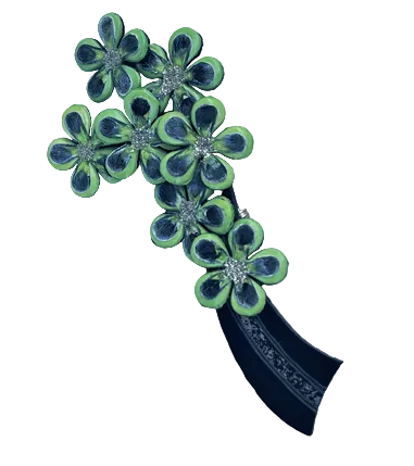 Broche en resina : rama de flor de té verde