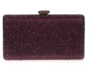 Clutch rígido cristales color berenjena
