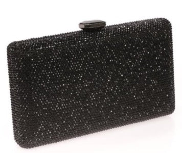Clutch rígido cristales color negro